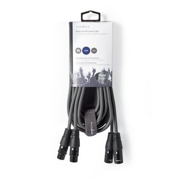 COTH15030GY30 Gebalanceerde audiokabel | 2x xlr 3-pins male | 2x xlr 3-pins female | vernikkeld | 3.00 m | rond |  Verpakking foto