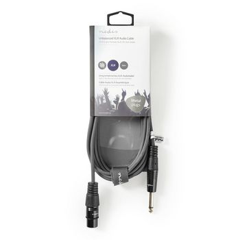 COTH15120GY30 Ongebalanceerde audiokabel | xlr 3-pins female | 6,35 mm male | vernikkeld | 3.00 m | rond | pvc | d  foto