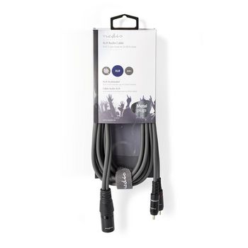 COTH15200GY30 Gebalanceerde audiokabel | xlr 3-pins male | 2x rca male | vernikkeld | 3.00 m | rond | pvc | donker Verpakking foto