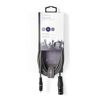 COTH15205GY30 Ongebalanceerde audiokabel | xlr 3-pins male | rca male | vernikkeld | 3.00 m | rond | pvc | donkerg Verpakking foto