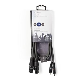 COTH15230GY15 Gebalanceerde audiokabel | 2x xlr 3-pins female | 2x rca male | vernikkeld | 1.50 m | rond | pvc | d Verpakking foto