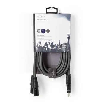 COTH15310GY30 Gebalanceerde audiokabel | 2x xlr 3-pins male | 3,5 mm male | vernikkeld | 3.00 m | rond | pvc | don Verpakking foto