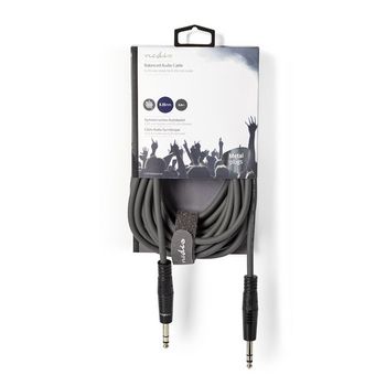 COTH23020GY50 Stereo-audiokabel | 6,35 mm male | 6,35 mm male | vernikkeld | 5.00 m | rond | donkergrijs | kartonn Verpakking foto