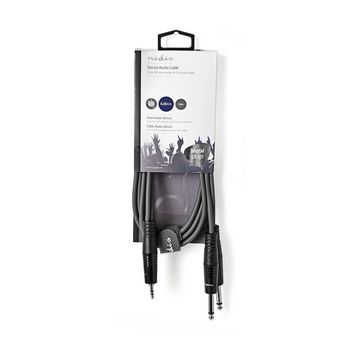 COTH23200GY15 Stereo-audiokabel | 2x 6,35 mm male | 3,5 mm male | vernikkeld | 1.50 m | rond | donkergrijs | karto Verpakking foto