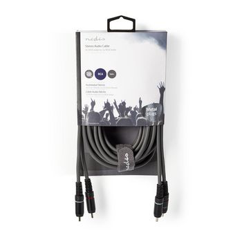 COTH24200GY50 Stereo-audiokabel | 2x rca male | 2x rca male | vernikkeld | 5.00 m | rond | donkergrijs | kartonnen Verpakking foto