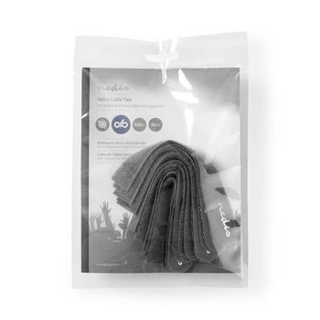 COTP00900GY015 Klittenband kabelbinder | polybag | grijs | 10 stuks Verpakking foto