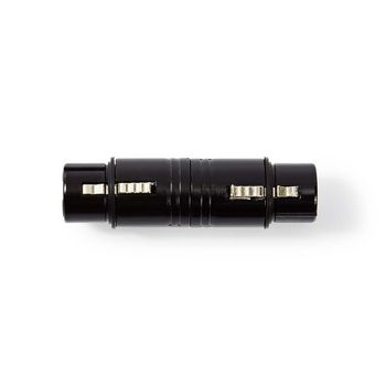 COTP15920BK Xlr-adapter | xlr 3-pins female | xlr 3-pins female | vernikkeld | recht | metaal | zwart | 1 stuks  Product foto