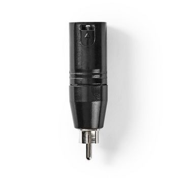 COTP15931BK Xlr-adapter | xlr 3-pins male | rca male | vernikkeld | recht | metaal | zwart | 1 stuks | polybag Product foto