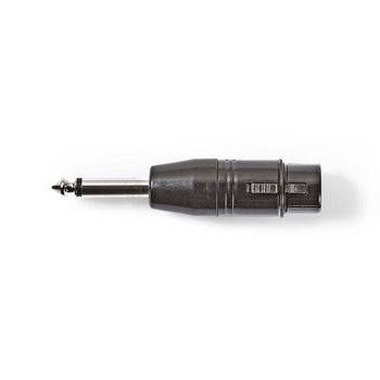 COTP15940BK Xlr-adapter | xlr 3-pins female | 6,35 mm male | vernikkeld | recht | metaal | zwart | 1 stuks | pol Product foto