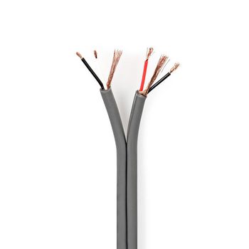 COTR15001GY100 Audiokabel | 2 x 0.16 mm² | koper | 100.0 m | rond | pvc | donkergrijs | rol