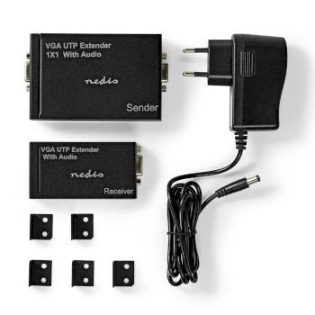 CREP5930BK Vga extender | vga / audio | afstand tot: 300 m | cat5e / cat6 | 1920x1200 | type c (cee 7/16) Inhoud verpakking foto