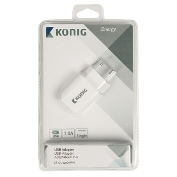 CS10UW001WH Lader 1 - uitgang 1.0 a usb wit Verpakking foto