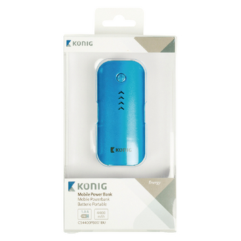 CS4400PB001BU Draagbare powerbank lithium-ion 4400 mah usb blauw Verpakking foto