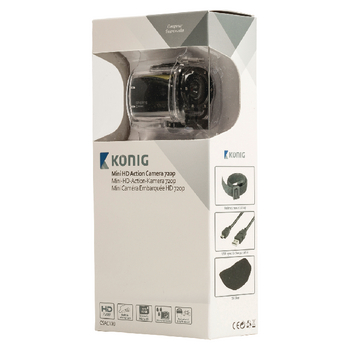 CSAC100 Hd action cam waterdichte behuizing geel/zwart Verpakking foto