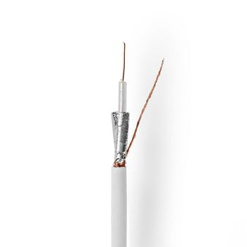 CSBR4030WT1000 Coaxkabel op haspel | rg59u | 75 ohm | dubbel afgeschermd | eca | 100.0 m | coax | pvc | wit | rol