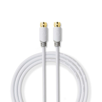 CSBW41000WT10 Satelliet- en antennekabel | f-male | f-male | verguld | 75 ohm | enkelvoudig afgeschermd | 1.00 m | Inhoud verpakking foto