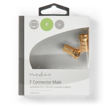 CSBW41901ME F-connector | recht | male | verguld | 75 ohm | twist-on | diameter kabelinvoer: 7 mm | koper | meta  foto