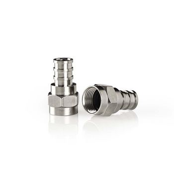 CSBW41913ME F-connector | recht | male | vernikkeld | 75 ohm | krimp | diameter kabelinvoer: 5.5 mm | koper | zi Product foto