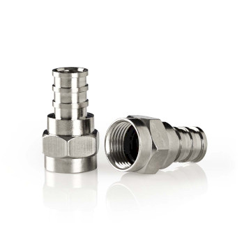 CSBW41916ME F-connector | recht | male | vernikkeld | 75 ohm | krimp | diameter kabelinvoer: 7.0 mm | koper | zi Product foto