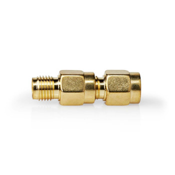 CSGB02111GD Sma-adapter | sma male omgekeerde polariteit | sma female | verguld | 50 ohm | recht | koper | goud  Product foto