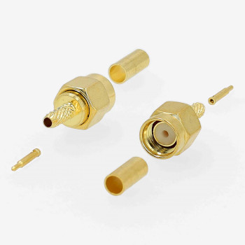 CSGB02900GD Sma-connector | recht | male | verguld | 50 ohm | krimp | diameter kabelinvoer: 2.55 mm | metaal | g Product foto