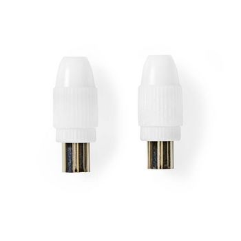 CSGB40999WT Iec (coax) connector | recht | female / male | vernikkeld | 75 ohm | schroef | diameter kabelinvoer: Product foto