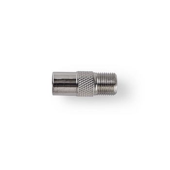 CSGB41954ME Satelliet- en antenne-adapter | f-female | iec (coax) male | vernikkeld | 75 ohm | recht | metaal |  Product foto