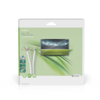 CSGG4500WT250 Iec (coax) cat6 combikabel op rol | rg58 | 75 ohm | drievoudig afgeschermd | eca | 25.0 m | rond | w  foto
