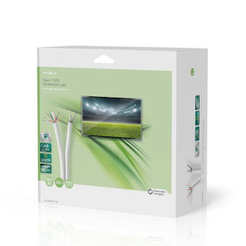 CSGG4500WT250 Iec (coax) cat6 combikabel op rol | rg58 | 75 ohm | drievoudig afgeschermd | eca | 25.0 m | rond | w Verpakking foto