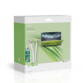 CSGG4500WT250 Iec (coax) cat6 combikabel op rol | rg58 | 75 ohm | drievoudig afgeschermd | eca | 25.0 m | rond | w Verpakking foto