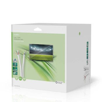 CSGG4500WT500 Iec (coax) cat6 combikabel op rol | rg58 | 75 ohm | drievoudig afgeschermd | eca | 50.0 m | rond | w Verpakking foto