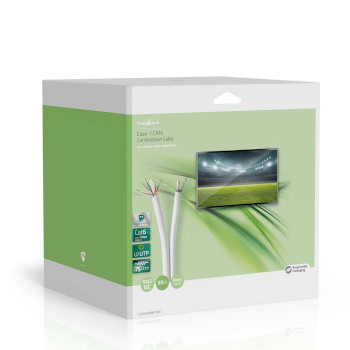CSGG4500WT500 Iec (coax) cat6 combikabel op rol | rg58 | 75 ohm | drievoudig afgeschermd | eca | 50.0 m | rond | w Verpakking foto