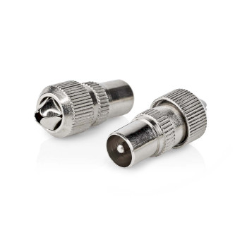 CSGP40902ME Iec (coax) connector | recht | male | vernikkeld | 75 ohm | schroef | diameter kabelinvoer: 7.0 mm | Product foto