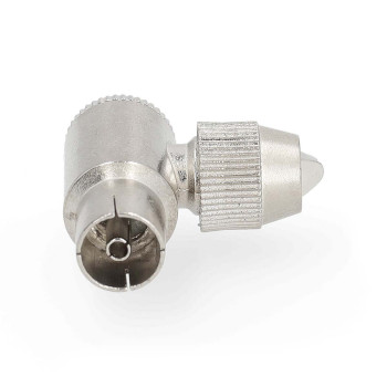 CSGP40925ME Iec (coax) connector | gehoekt | female | vernikkeld | 75 ohm | schroef | diameter kabelinvoer: 7.0  Product foto