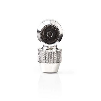 CSGP40925ME Iec (coax) connector | gehoekt | female | vernikkeld | 75 ohm | schroef | diameter kabelinvoer: 7.0  Product foto