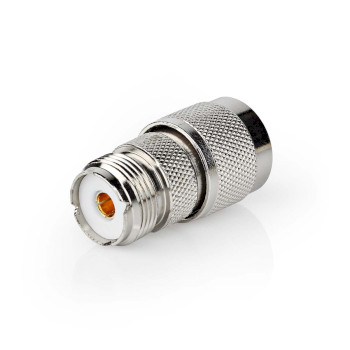 CSGP42942ME Satelliet- en antenne-adapter | n-male | pl259 female | vernikkeld | 75 ohm | recht | metaal | zilve Product foto