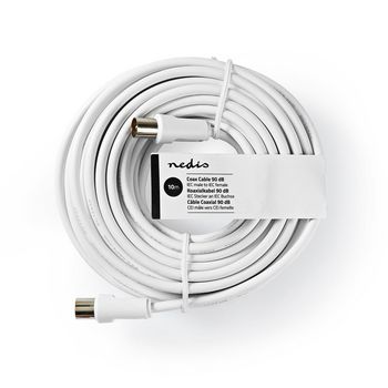 CSGT40000WT100 Coaxkabel | iec (coax) male | iec (coax) female | vernikkeld | 75 ohm | dubbel afgeschermd | 10.0 m   foto