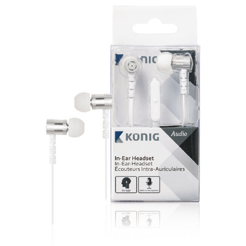 CSHSIEF100WH Headset platte kabel in-ear 3.5 mm ingebouwde microfoon wit