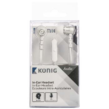CSHSIEF100WH Headset platte kabel in-ear 3.5 mm ingebouwde microfoon wit Verpakking foto