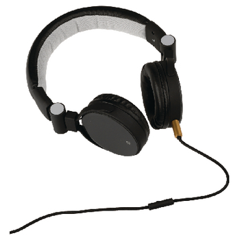 CSHSONE110BL Headset on-ear 3.5 mm ingebouwde microfoon zwart In gebruik foto