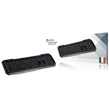 CSKBMU100IT Bedraad keyboard multimedia usb italiaans zwart