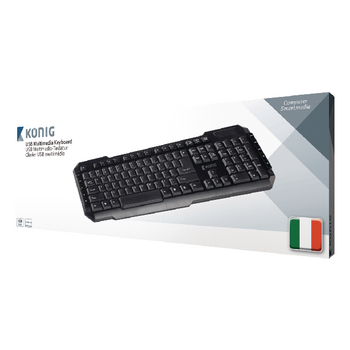 CSKBMU100IT Bedraad keyboard multimedia usb italiaans zwart Verpakking foto