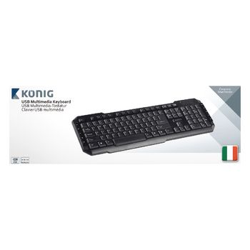 CSKBMU100IT Bedraad keyboard multimedia usb italiaans zwart Verpakking foto
