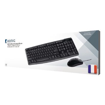 CSKMCU100FR Bedrade muis en keyboard standaard usb frans zwart Verpakking foto