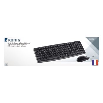 CSKMCU100FR Bedrade muis en keyboard standaard usb frans zwart Verpakking foto