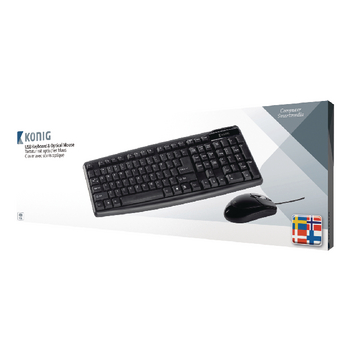 CSKMCU100ND Bedrade muis en keyboard standaard usb scandinavisch zwart Verpakking foto