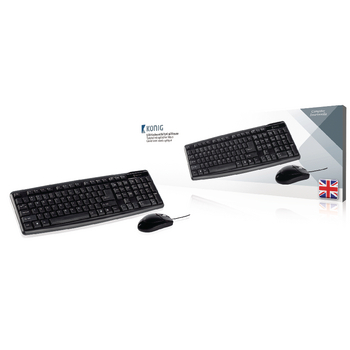 CSKMCU100UK Bedrade muis en keyboard standaard usb engels (uk) zwart
