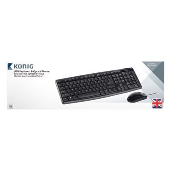 CSKMCU100UK Bedrade muis en keyboard standaard usb engels (uk) zwart Verpakking foto