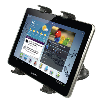 CSTCH100 Universeel tablethouder autoraam en hoofdsteun zwart In gebruik foto