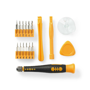 CSTS10017 Phone/tablet repair set | 17-in-1 | pc / smartphone / tablet | philips bits | gleuf bits | pentalobe Inhoud verpakking foto